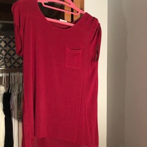Red pocket tea shirt